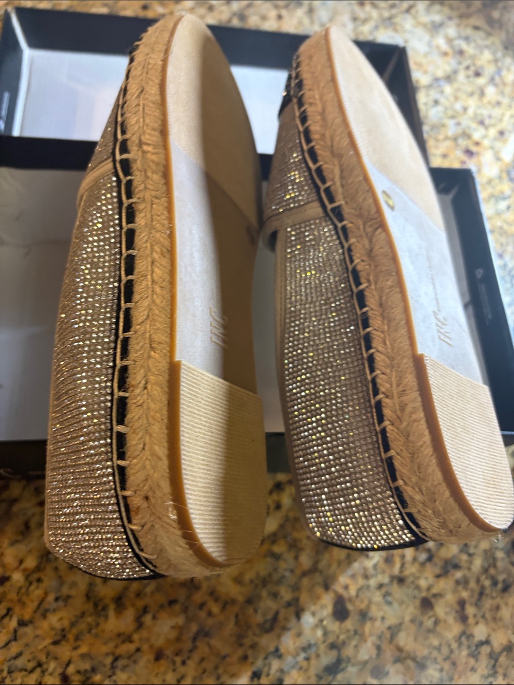 INC International Concepts, 6.5 Metallic Espadrille Flats - Silver & Black NEW - Picture 8 of 13